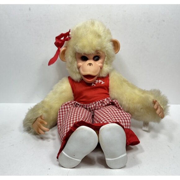 Rushton Tippy Plush Girl Monkey Howdy Doody Rubber Face Doll - Picture 1 of 9